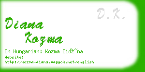 diana kozma business card